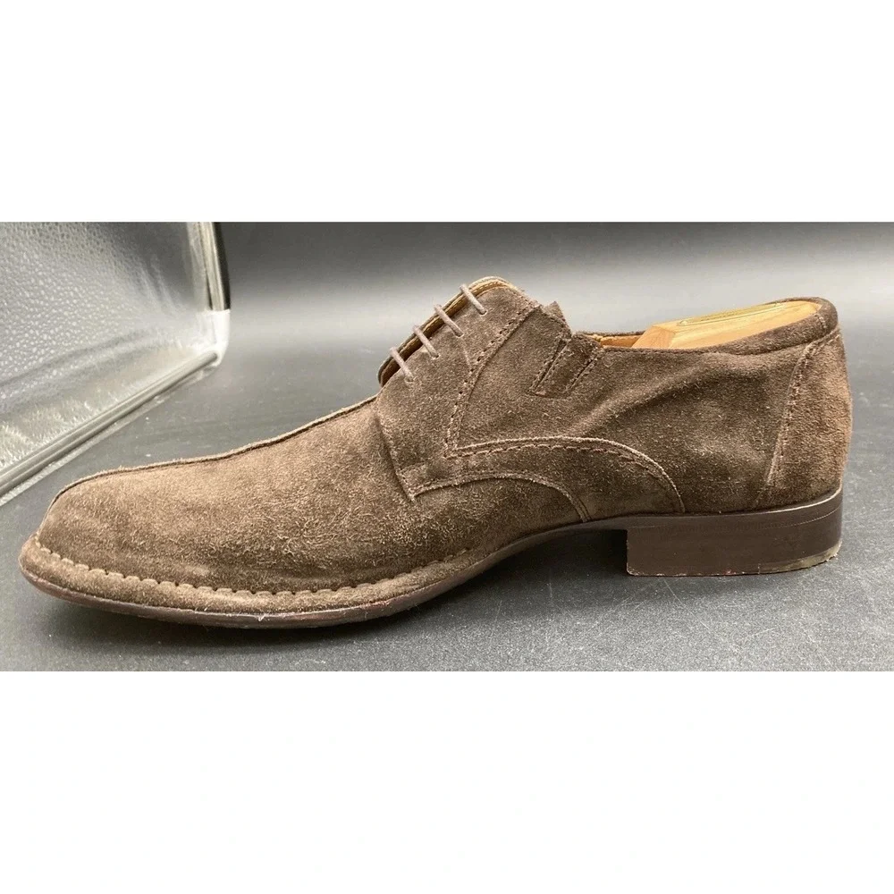 Mezlan Rusty Dark Brown Suede Leather  Oxford Dress Shoes Size 10 Damage Box Inc